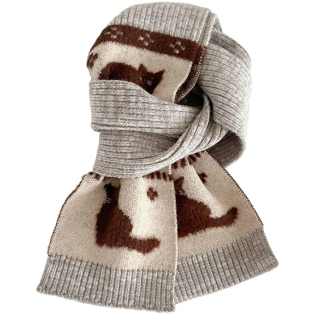 Écharpe d'hiver femme motif chat idée cadeau anniversaire