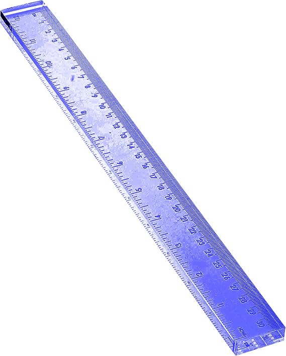 OfficeGoods 3 Piece Acrylic Desk Set - Includes Ruler, Staple Remover, Scissors - Functional & Elegant Desk Accessories - Stationery Tools for Home, Office, and School - Blue with Silver Metal