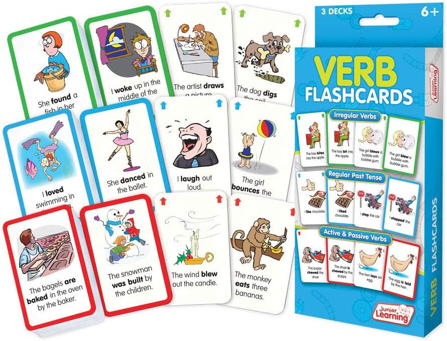 Junior Learning Verb Flashcards Flashcards, multicolor