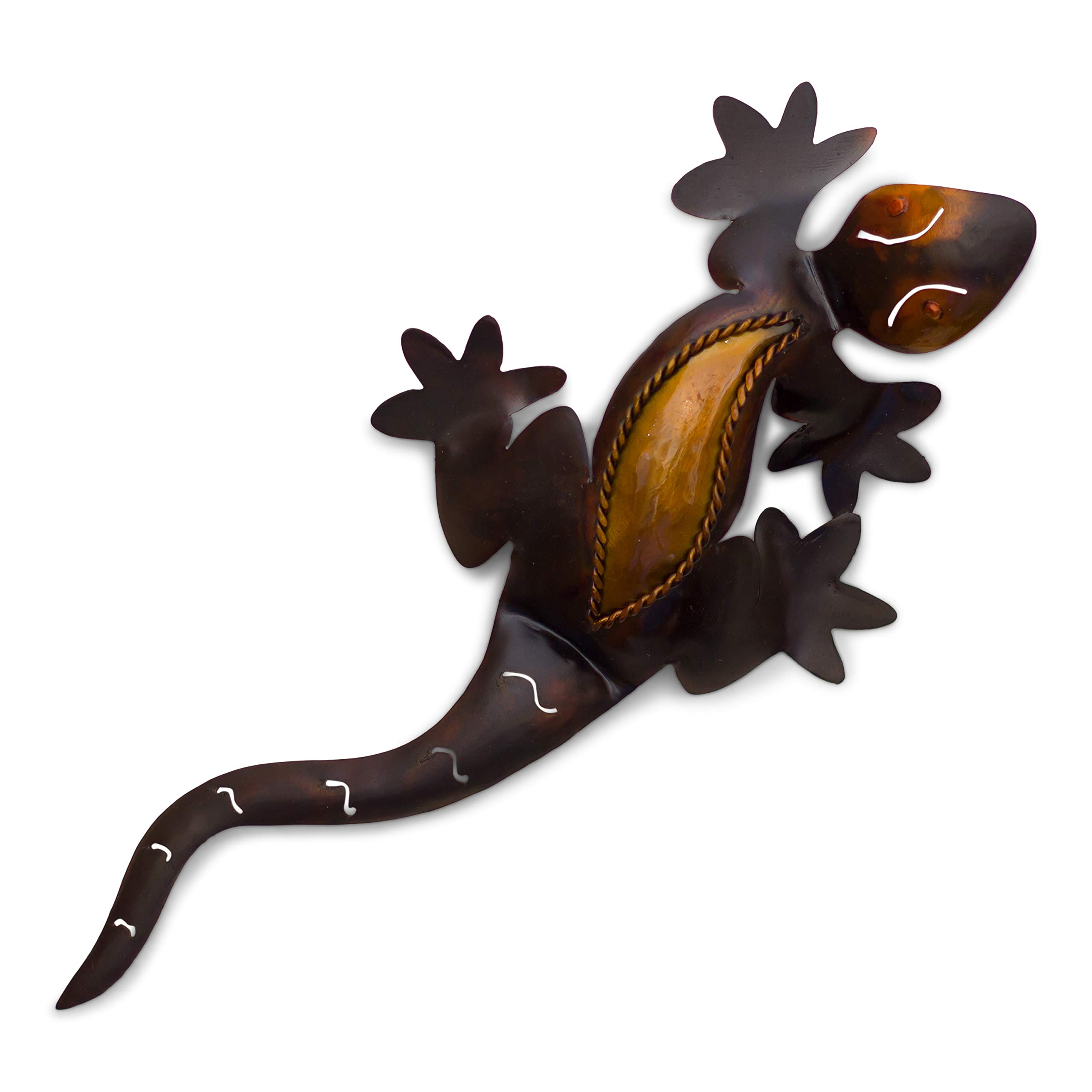 Tumia LAC Lizard - Recycled metal wall hanging decoration - 31.5cm - handmade