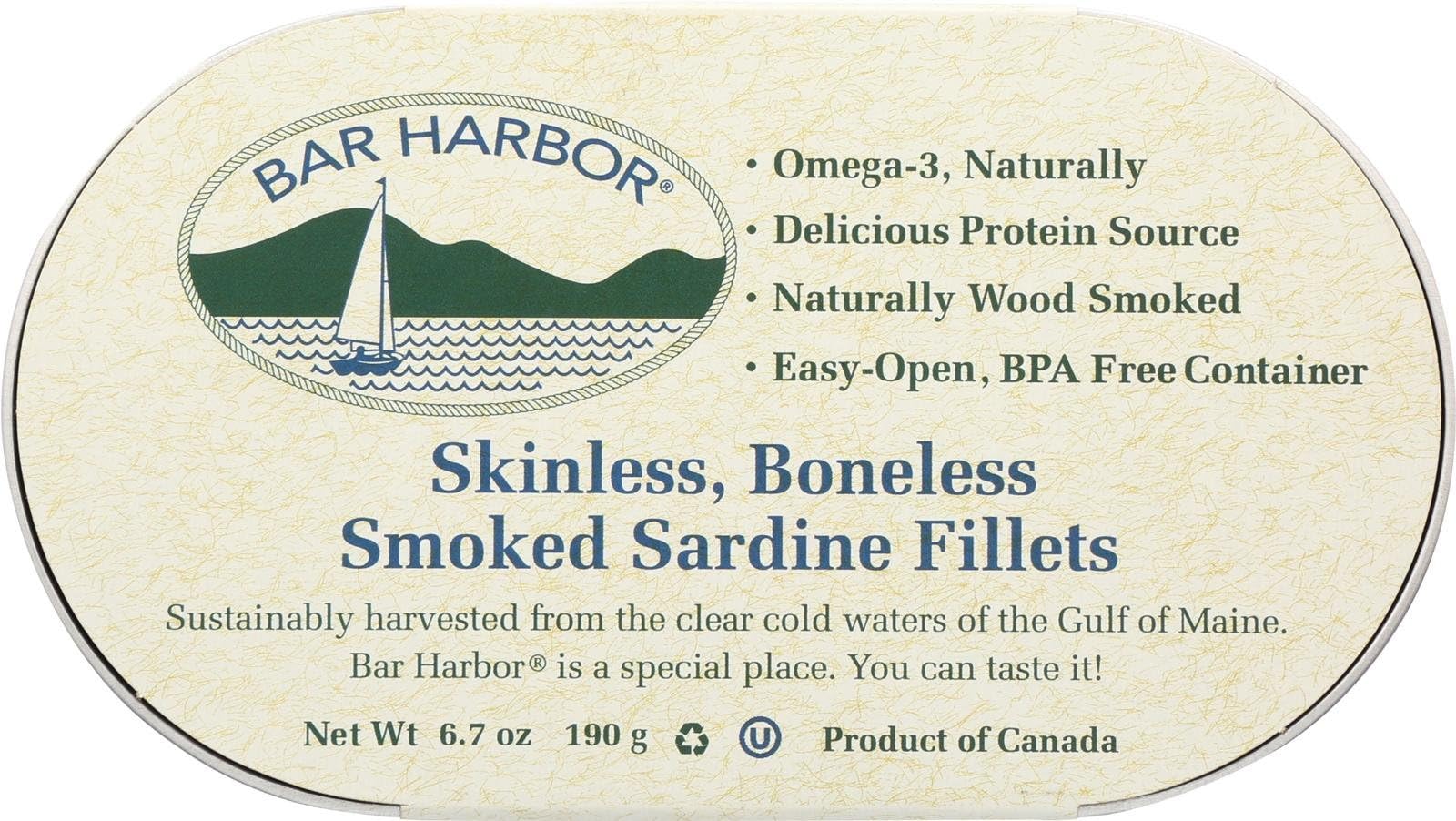 Bar Harbor - Smoked Sardine Fillets - Case of 12 - 6.7 oz.