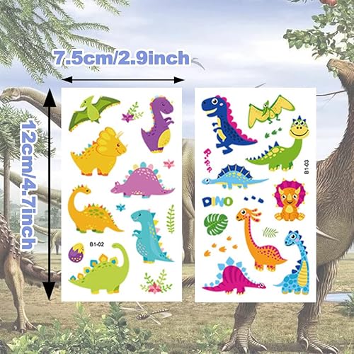 Miniatura 2 de ELANE 30 tatuajes temporales de dinosaurio para niños, tatuajes temporales, tatuajes temporales pequeños y lindos para mujeres, niñas y adultos