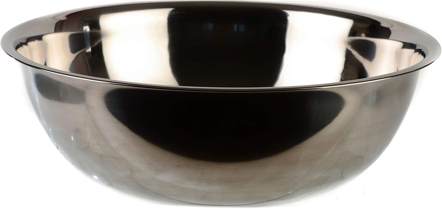 EcoQuality [3 PACK] 16 Quart Large Stainless Steel Mixing Bowl - Baking Bowl, Flat Base Bowl, Preparation Bowls - Great for Baking, Kitchens, Chef's, Home use (16 qt)