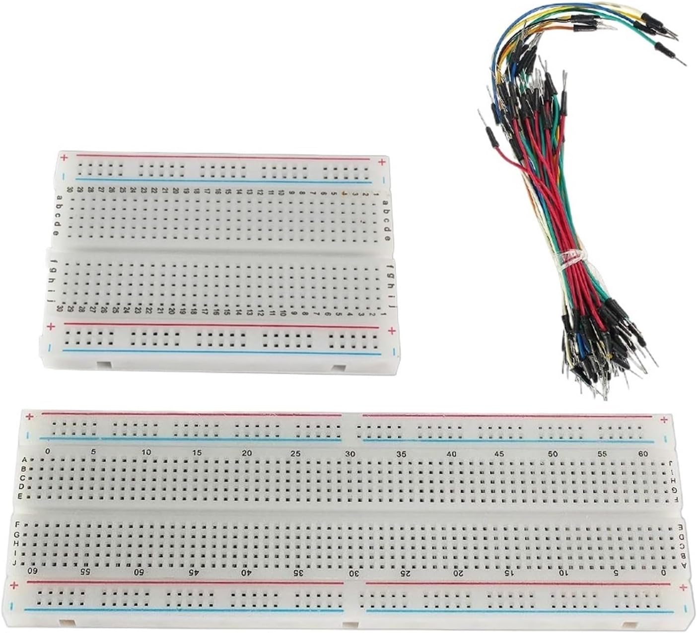MB-102 Prototype Breadboard 400 830 Points Solderless PCB Bread Board Jumper Wires Cable Board DIY Wire(MB102-65pcs)