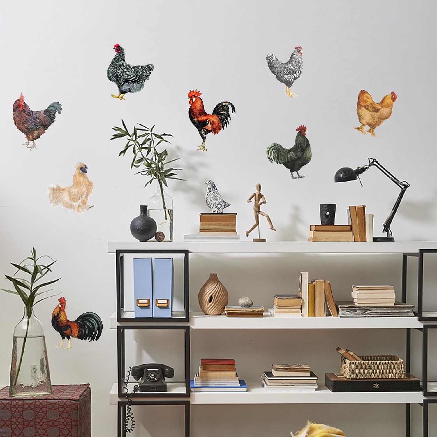 PLIGREAT 8 Pcs Farmhouse Rooster Hen Wall Decals - Image 5