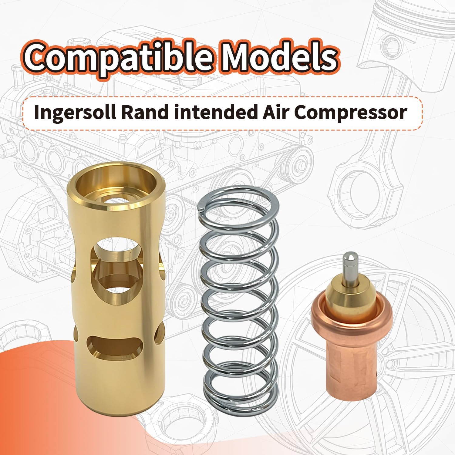 47695566001 Thermal Valve Kit with Actuator Spring and Cage | Compatible with Ingersoll Rand intended Air Compressor