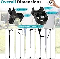 Vista 5 de Soporte de bastón para rodillos Nitro con marco plano, soporte para bastón de andador, soporte de muleta ajustable para sillas de ruedas, rodillos