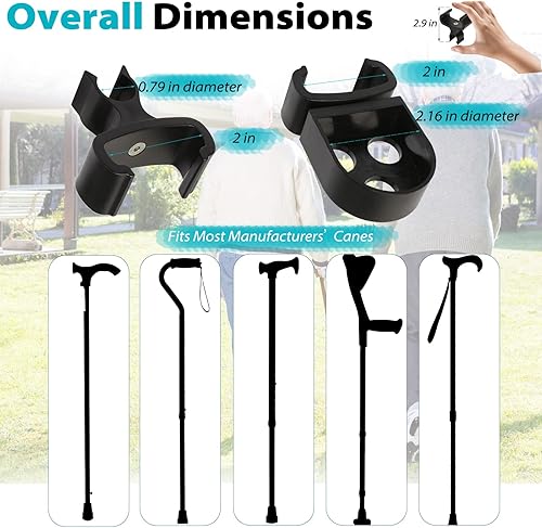 Miniatura 5 de Soporte de bastón para rodillos Nitro con marco plano, soporte para bastón de andador, soporte de muleta ajustable para sillas de ruedas, rodillos,