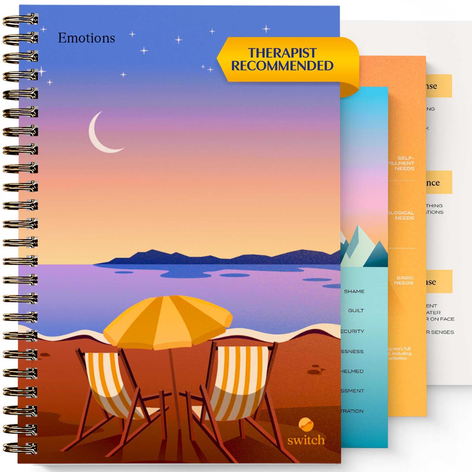 Switch Research Emotions Journal - Self Care Journal - Psychologist-Backed Manifestation Journal - Therapist Recommended Affirmation - Beautiful Self Care for Women - Size: A4