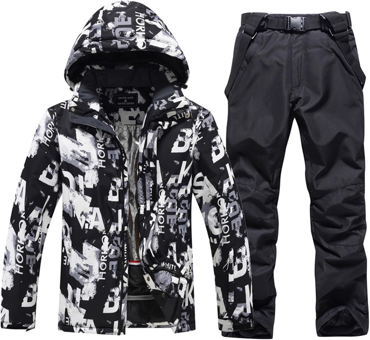 Men's Ski Suit Two Pieces Snowsuits Snowboarding Unisex Set Waterproof Winter Ski Jacket and Pants Outdoor Warm Suit