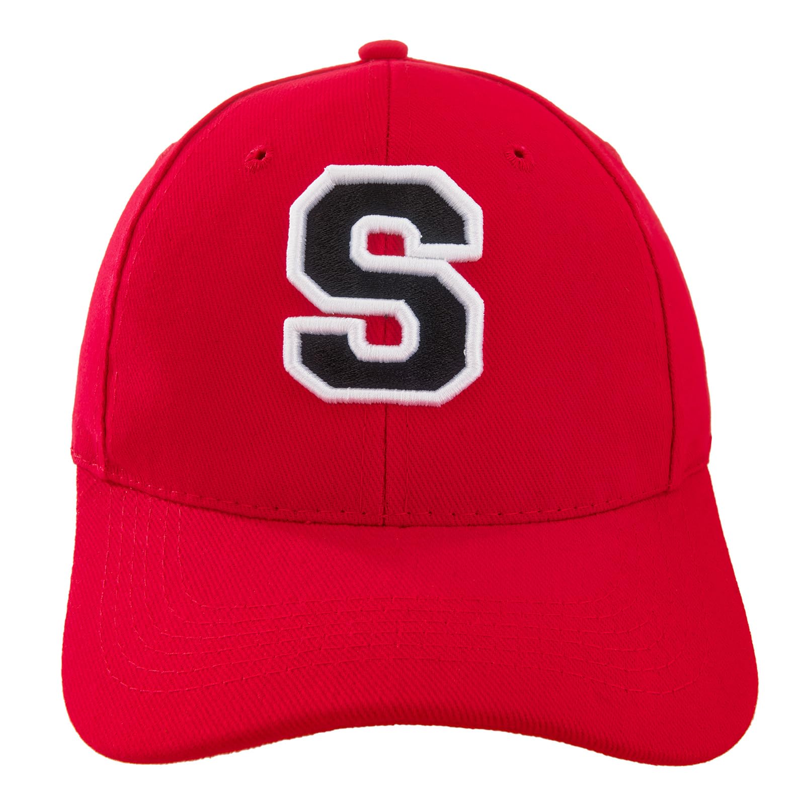4sold Kids Casual Cotton Baseball Cap Alphabet A-Z Red Caps Black Letter Snap Back Hat Hats Snapback- S