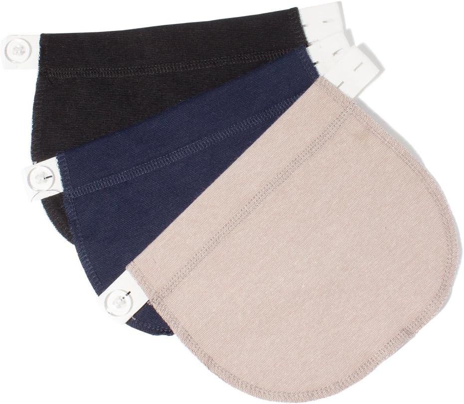 KANGYH Pregnancy Waistband Extender, Adjustable Elastic Waist Extender, The Maternity Solution, Special for Pregnant Women/Expectant Mothers (Black, Blue, Khaki, Black)