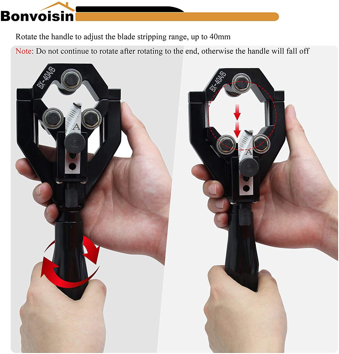 Bonvoisin Pinze spelafili multifunzione per cavi spellafili spelafili per pelare strati isolanti di diametro 20 ~ 40 mm cavi 10kv (lame B + B)