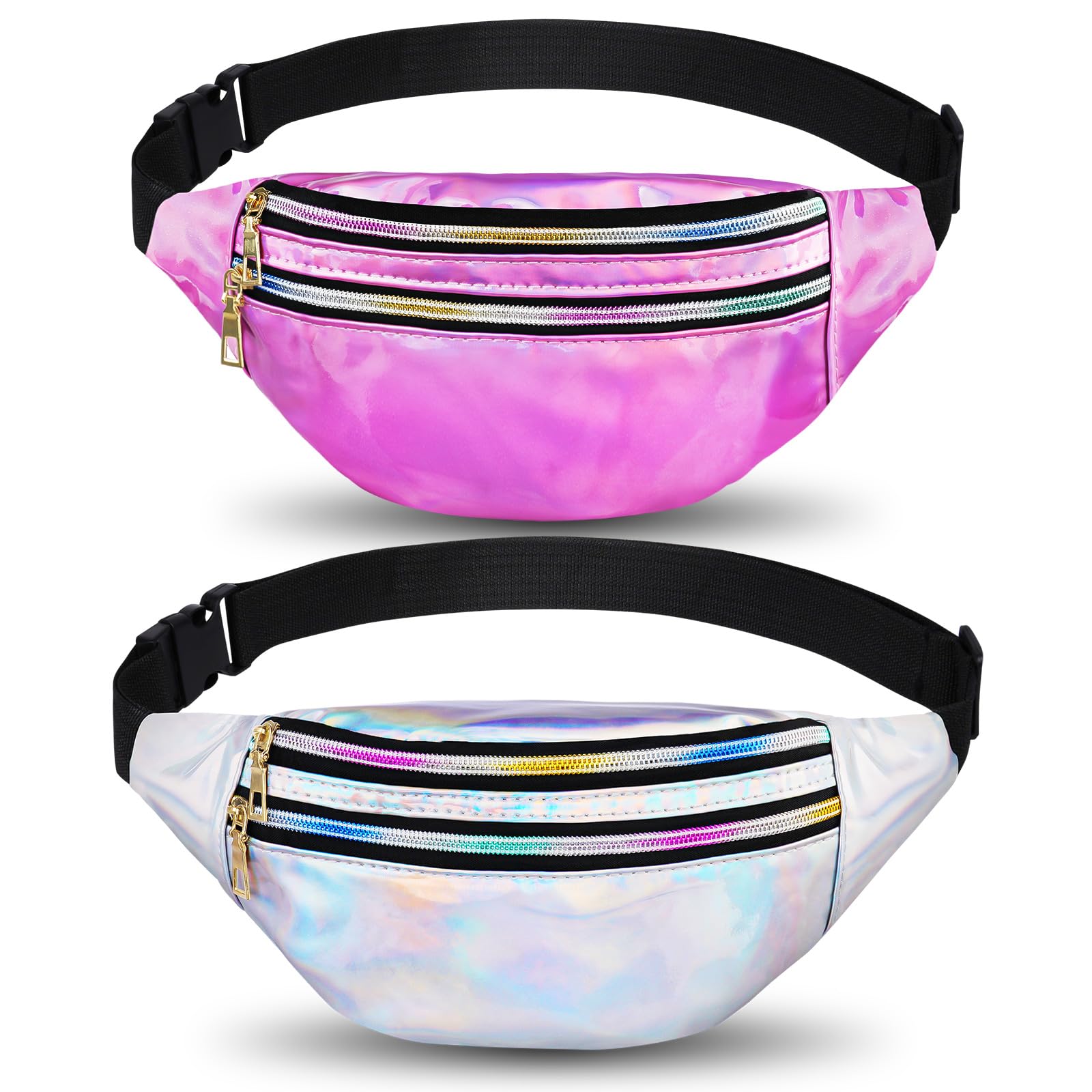 Flintronic Gürteltasche Damen, Bauchtasche Mode Wasserdicht, Bauchtasche Damen, Gürteltasche Fächer mit 3 Fächer, Verstellbarer Gurt Hüfttasche für Sport Reise Wandern Outdoor Travel