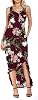 GRECERELLE Womens Sleeveless Summer Long Slit Casual Solid Floral Print Maxi Dress with Pocket