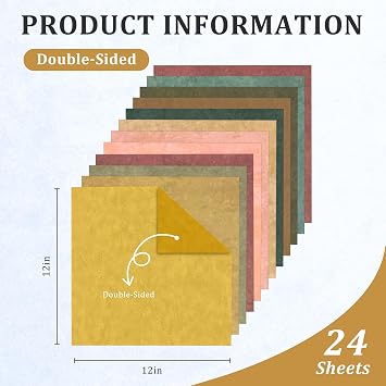 Fall Scrapbook Paper 12x12 - 24 Sheets/24 Designs Double-Sided Autumn Card Stock Pape, Boho Patterned Scrapbooking Paper for Thanksgiving School Office Home Supplies Scrapbook Supplies