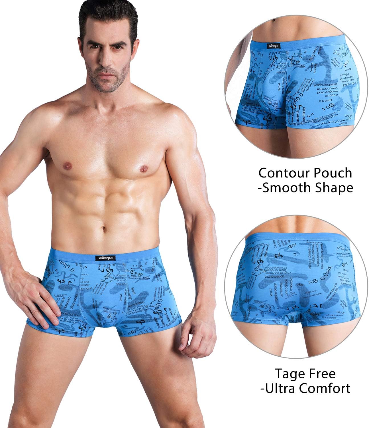 wirarpa Men's Breathable Modal Microfiber Trunks Underwear Covered Band Multipack - Image 3