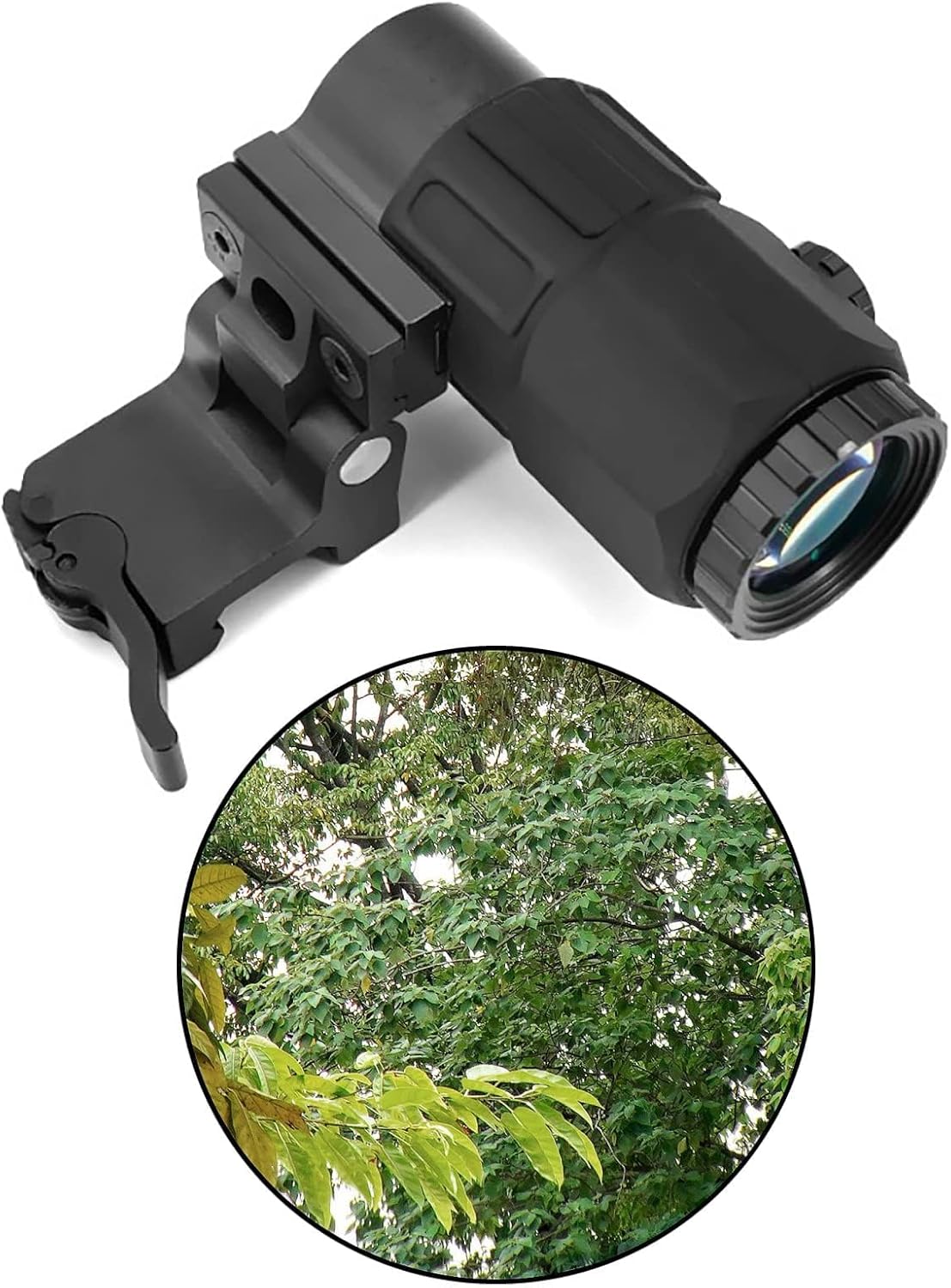 G33 G43 G45 3X 5X Magnifier for 558 Optic Red Dot Reflex Sight with QD Quick Release Detach Switch to Side (STS) Mount Base，Lightweight Compact HD Multi Coated Glass，for 20mm Picatinny Rail Mounting