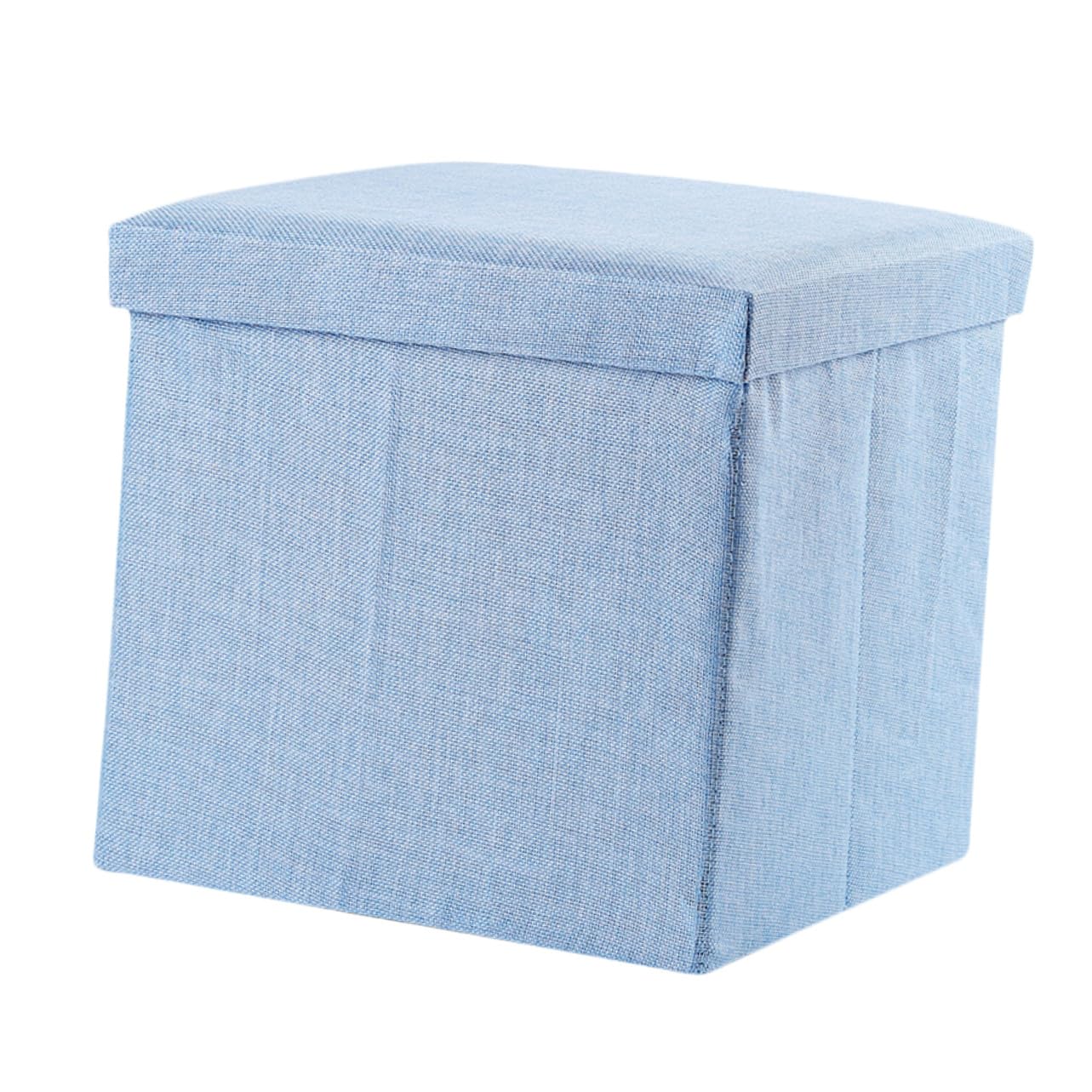 Tabouret de rangement pliable carré bleu | Siège et coffre à jouets robuste pour enfant