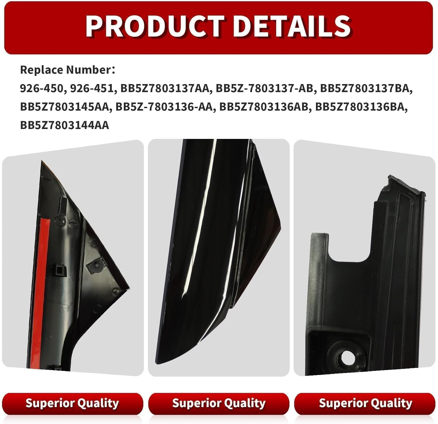 Outer & Inner Windshield A-Pillar Molding Trim Compatible with Explorer 2011-2019 Replaces 926-450 926-451 BB5Z7803137AA BB5Z7803145AA BB5Z7803136AA BB5Z7803144AA Left & Right