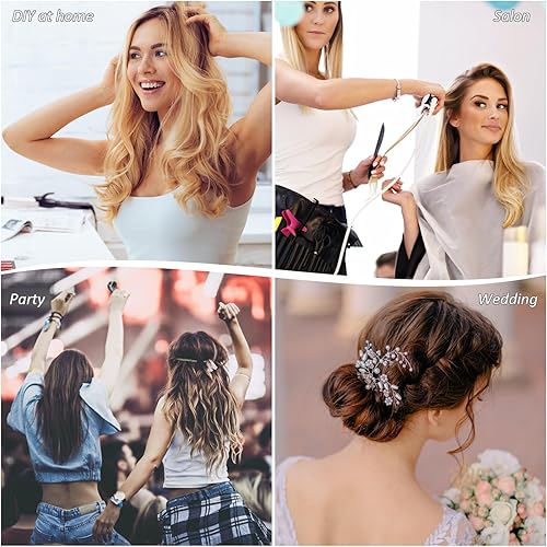 Miniatura 7 de Kit de herramientas de extensión de cabello, 600 micro anillos forrados de silicona, 1 alicate, 2 bucles de tracción de aguja de gancho, 10 agujas