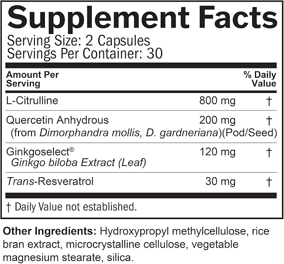 BRAINMD Advanced Blood Flow - 60 Vegan Capsules - Nitric Oxide Support for the Brain & Body - Gluten Free - 30 Servings | Nitric Oxide Support for Brain & Body, Gluten Free