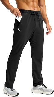 GGradual Men's Fleece Lined Winter Sweatpants - Warm Joggers with 3 Zipper Pockets for Running, Workout & Cold Weather