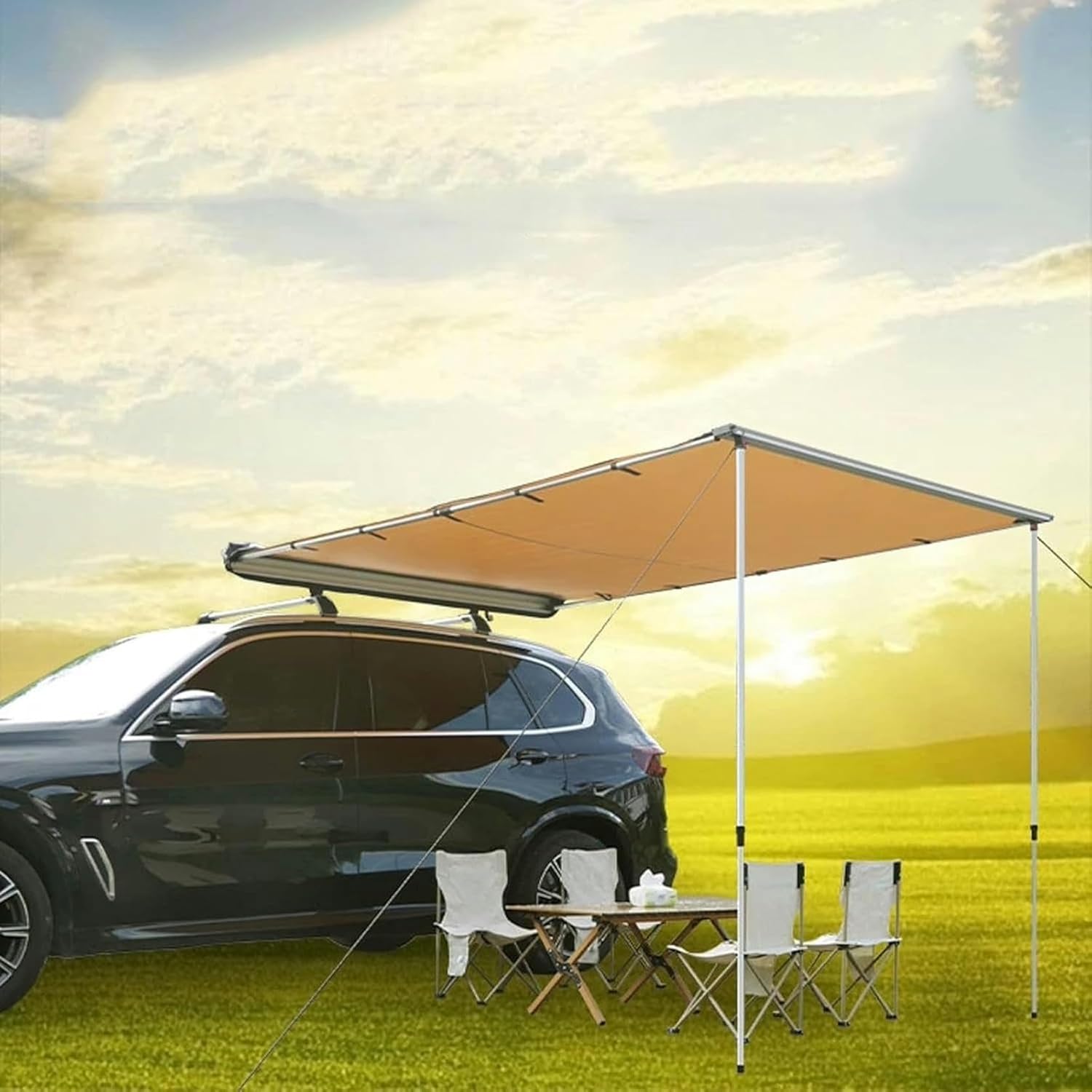 AMNOOL 200 Cm × 250 Cm Car, Removable Tent, UV50+Refuge, Campaign Stores, SUV with Waterproof Storage Bag (Color: with LED Light with)