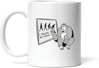 Educational Monkey Evolution Chart Gift for Kids and Students 11oz 15oz White Coffee Mug