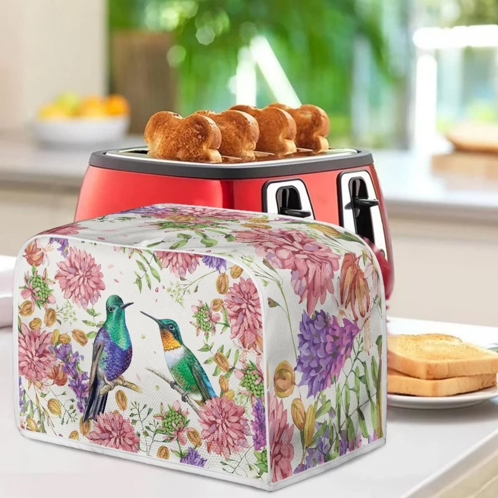 Mushroom & Butterfly Toaster Cover - Washable Polyester Dust Cover For 2-Slice Toasters, Kitchen Appliance Protector