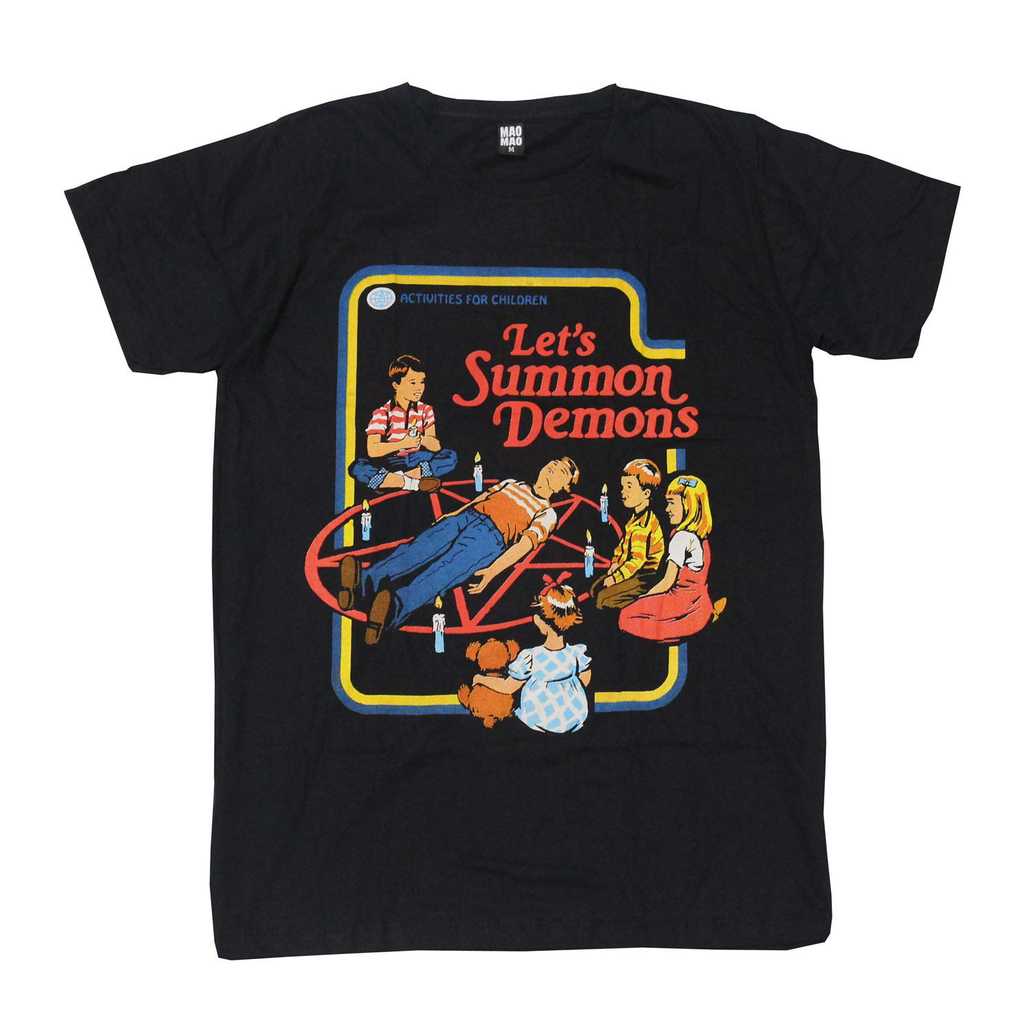 Amazon | [MAO MAO] おもしろTシャツ Let's Summon Demons 邪悪な子供