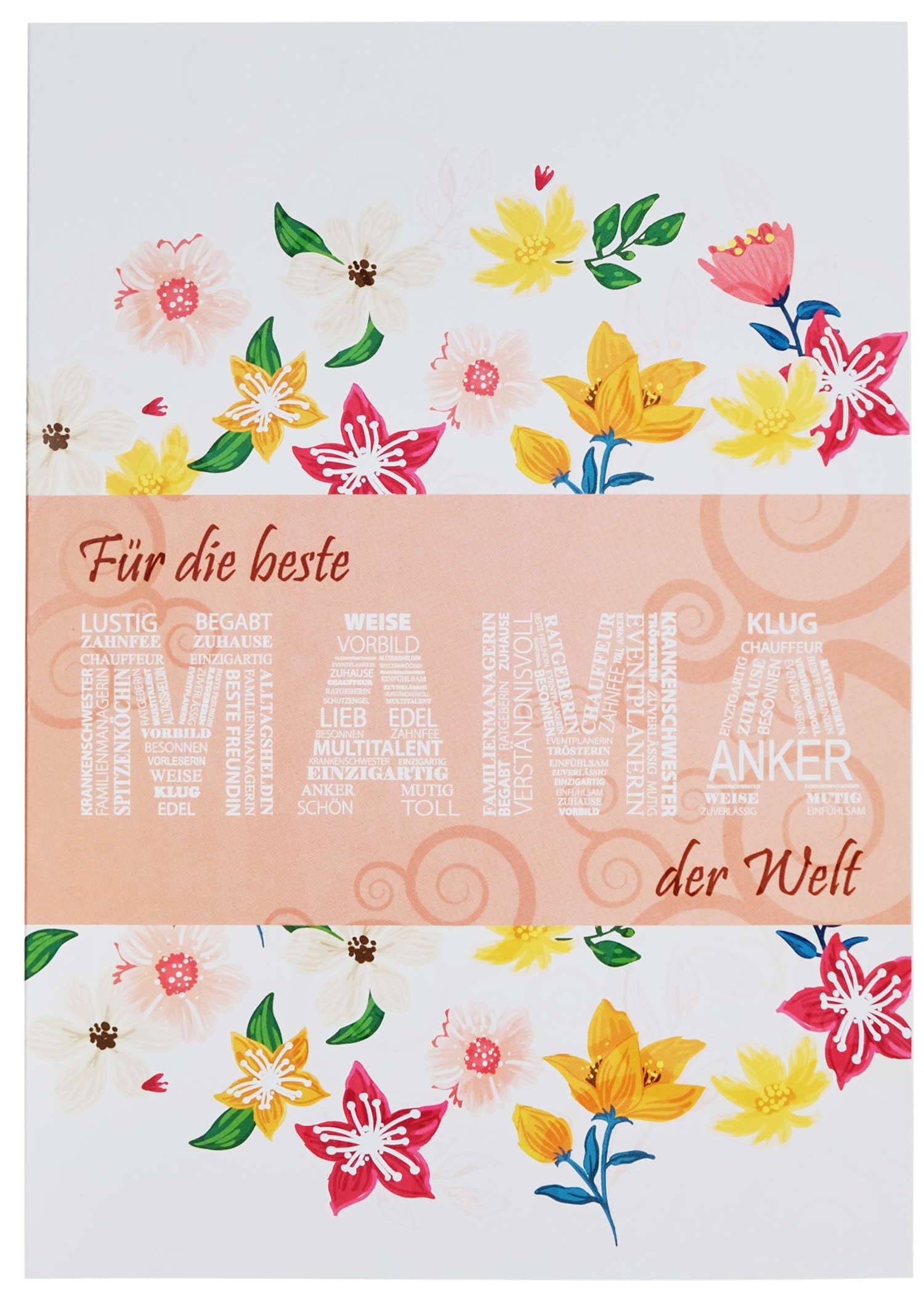 Loving Greeting Card Gift Card 'Beste Mama der Welt' Gift for Mum Birthday Mother's Day Christmas Flowers 1