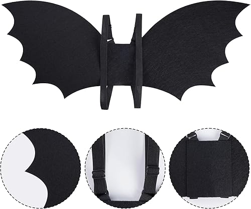 Miniatura 3 de Yolyoo Conjunto de disfraz de murciélago con alas de murciélago para disfraz de Halloween, fiesta de disfraces, cosplay