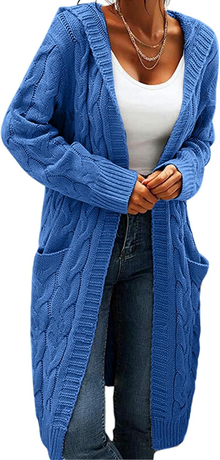 Women's Hooded Cable Knit Sweater Cardigan Solid Bangladesh Ubuy