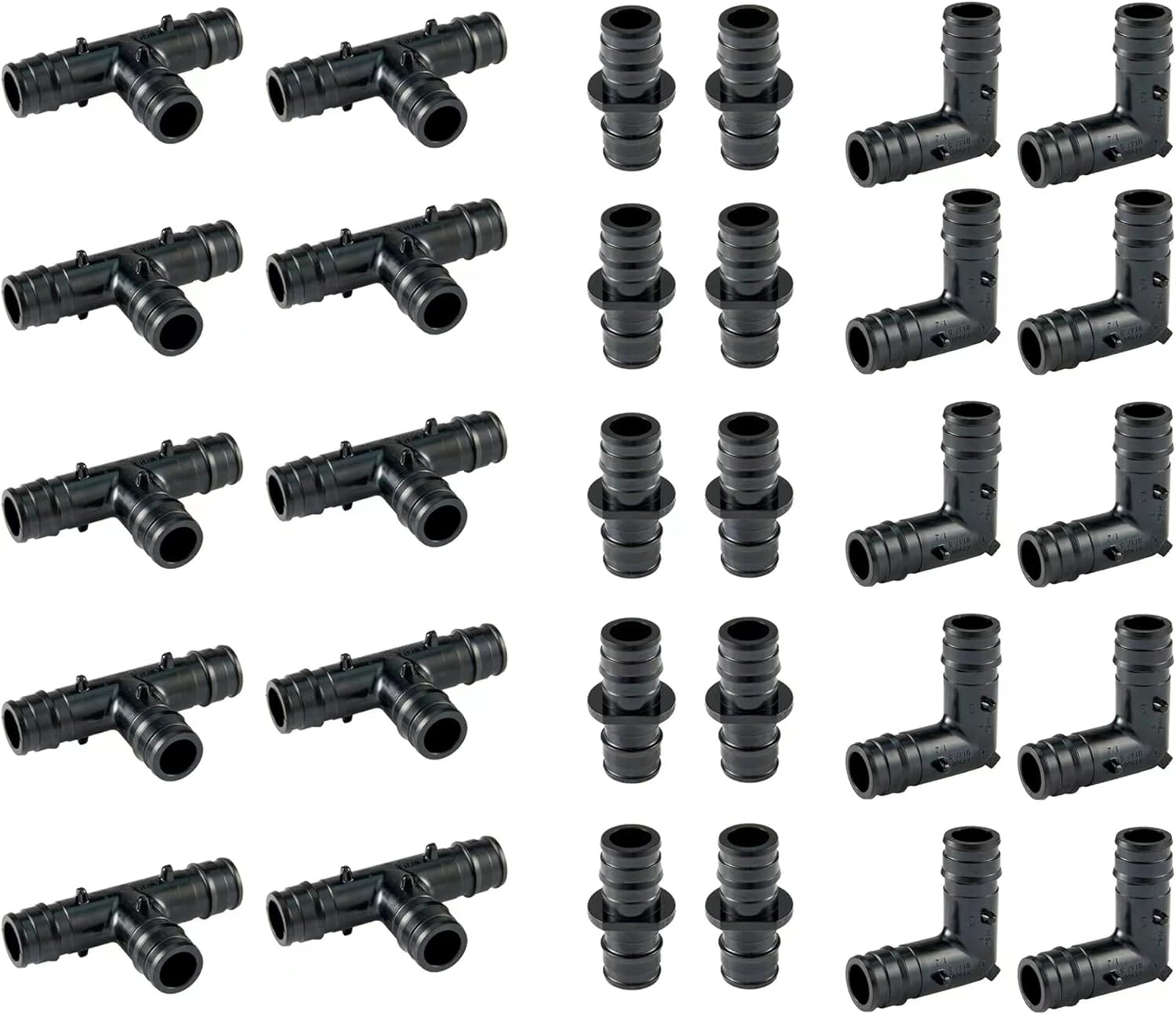 (Pack of 30) EFIELD 3/4" Poly PPSU Pex-a Expansion fittings: Tee, Elbow and Coupling 10 PCS each,(PPSU1960031)