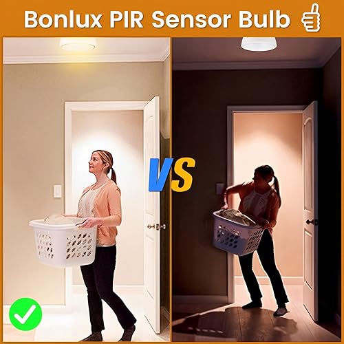 Miniatura 5 de Bonlux Bombillas LED de techo con sensor de movimiento, base mediana E26, 15 W, PIR UFO, luz nocturna activada por movimiento, equivalente a 150 W,