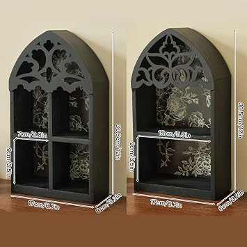 Crystals Display Shelf for Wall, Wooden Stone Rock Display Stand Holder, Wall Mount Decorative Storage Holder, Trinkets Organizers Shelf,for Crystal, Essential Oil, Stone Organizers