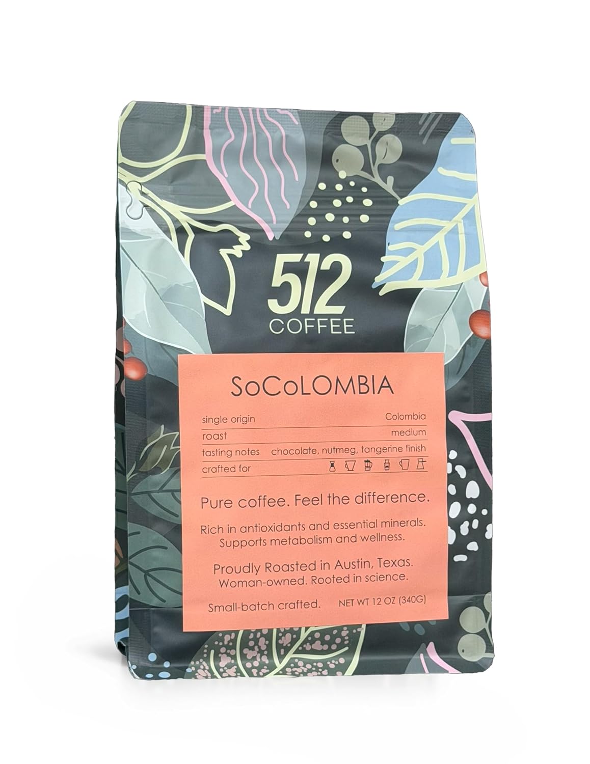 512 Coffee – Specialty Premium Colombia Whole Bean, Medium Roast – SoColombia – Freshly Hand-Roasted, Arabica, Small Batch, Single Origin