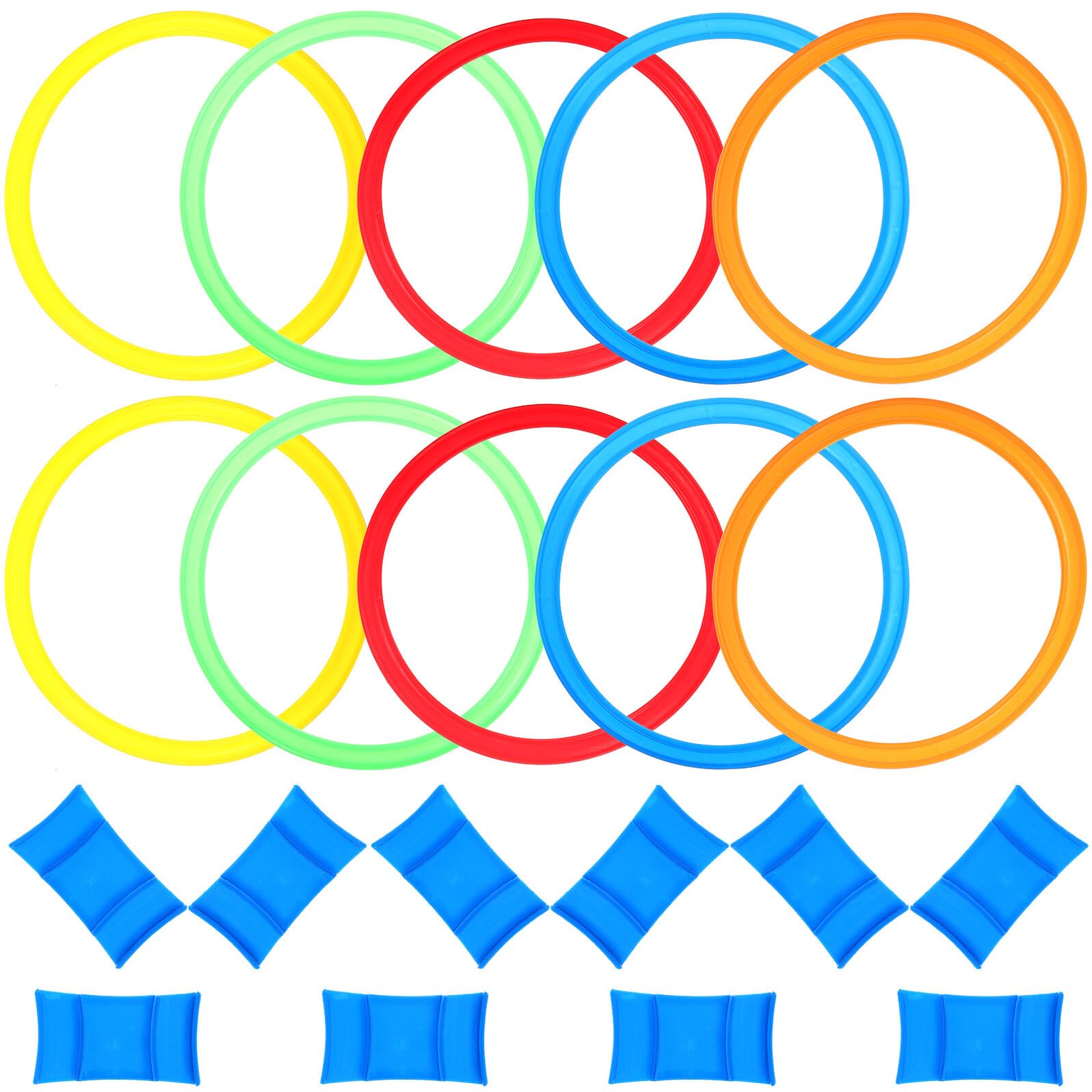 Juego Aros para Niños 28 Cm, 10 Piezas de Plástico PE Ecológico, Juego Interactivo Exterior para Coordinación y Actividades al Aire Libre