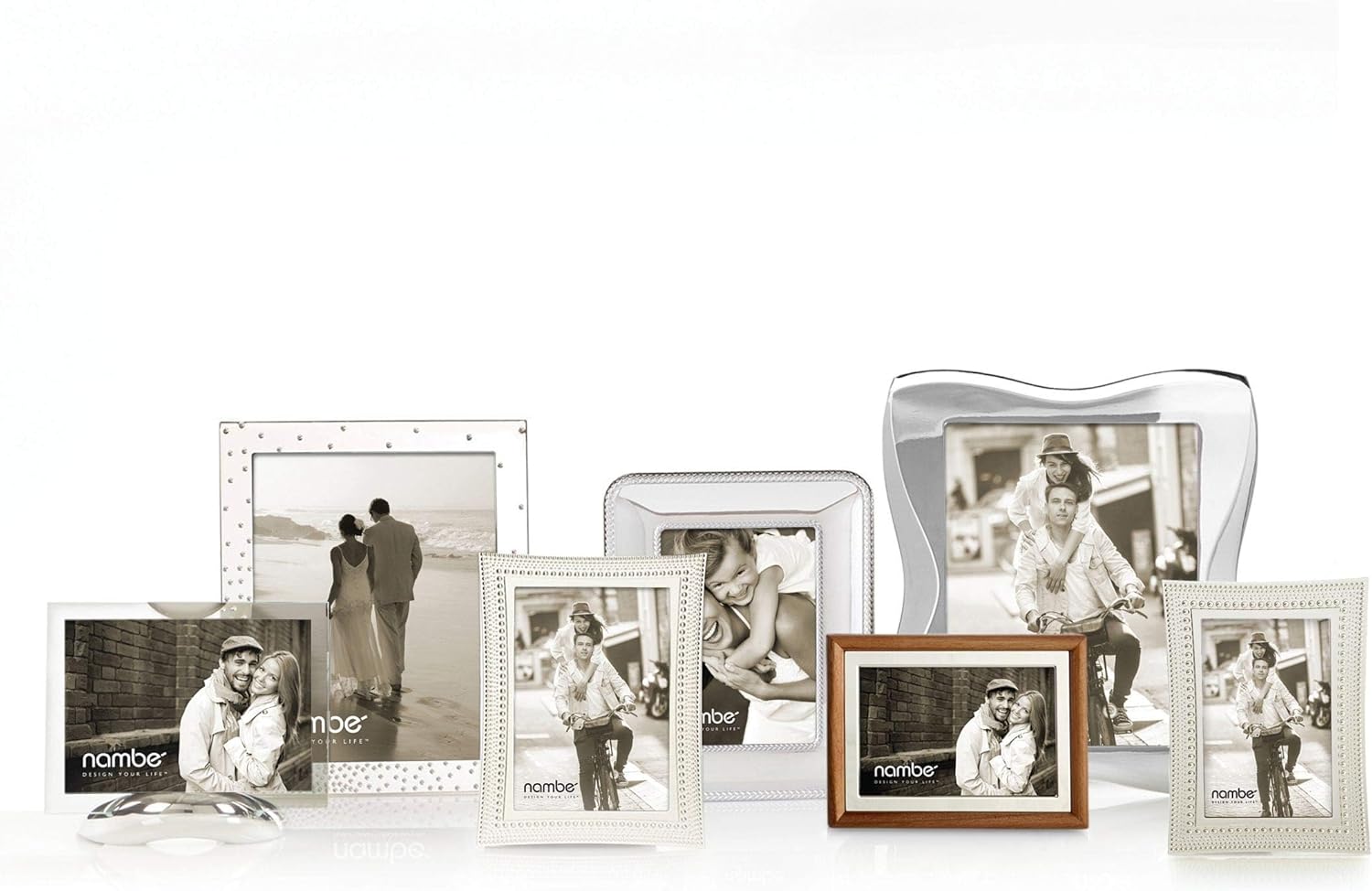 nambe Beaded Picture Frame, 5" x 7" | Photo Frame with Tempered Glass | Vintage and Contemporary Design | Tabletop Display Family, Friends, Wedding Gift, Home Office Décor | Silver Plate and Glass