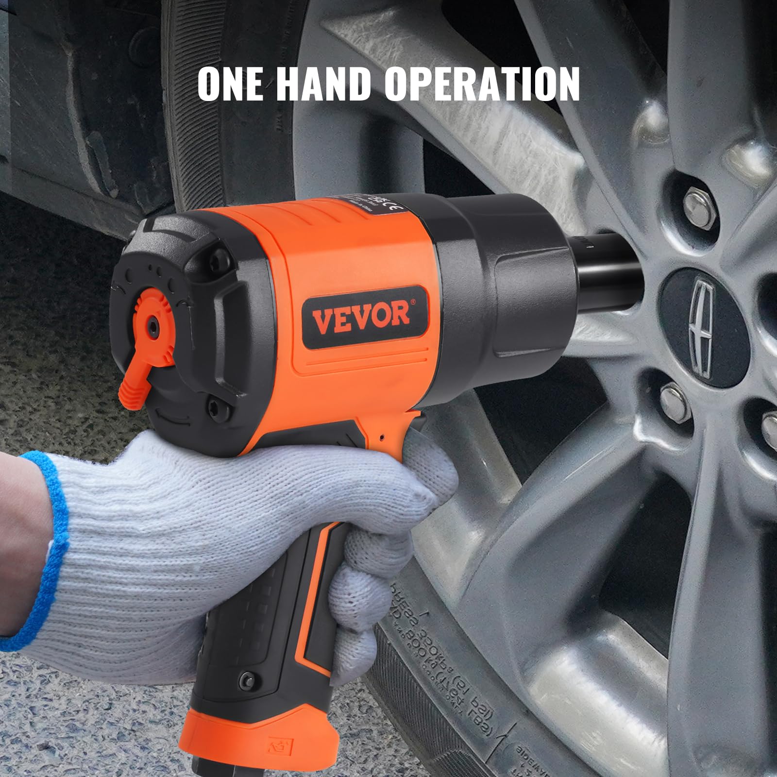 VEVOR Avvitatore ad impatto pneumatico da 1/2 pollice, coppia elevata fino a 1400 piedi-libbre, 4,6 libbre con set di bussole a percussione in acciaio CR-V 11 pezzi 1/2 pollice