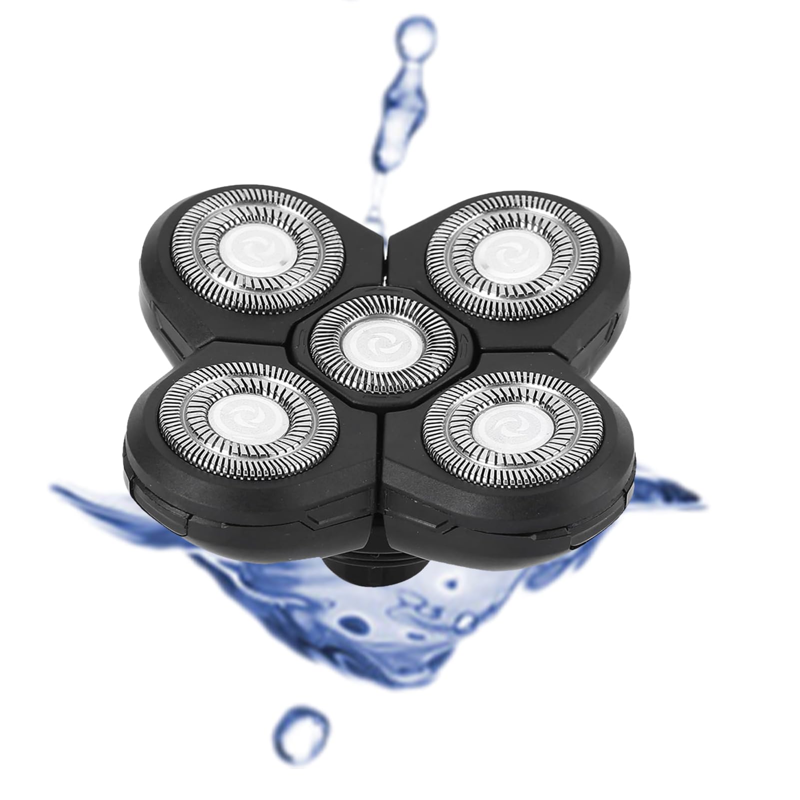 Cuchillas de repuesto para afeitadora de cabeza, resistente al agua, 5 cabezales, cuchilla para cabezal de afeitadora para hombres, afeitadora rotativa, afeitadora eléctrica para hombres (negro)