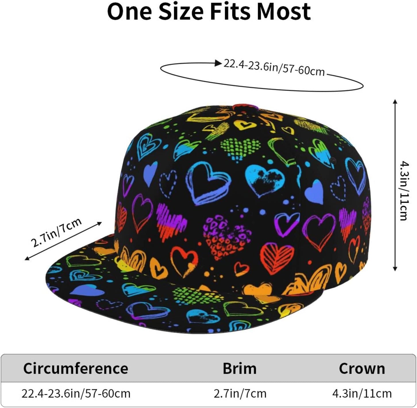 LGBT Hats LGBT Pride Rainbow Baseball Snapback Hat Brim LGBT Baseball Cap for Women Men Adjustable Hats