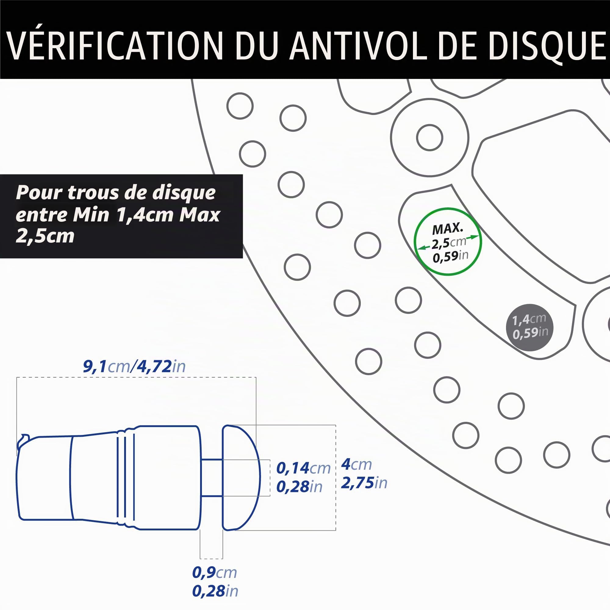 Artago 562-I Bloque Disque Moto Haut de Gamme + Support de Transport Inclus, Verrouillage à 4 Billes en Acier, Chromé, Serrure de Protection Haute Sécurité, Antivol Bloc Frein Roue pour Scooter, Moto