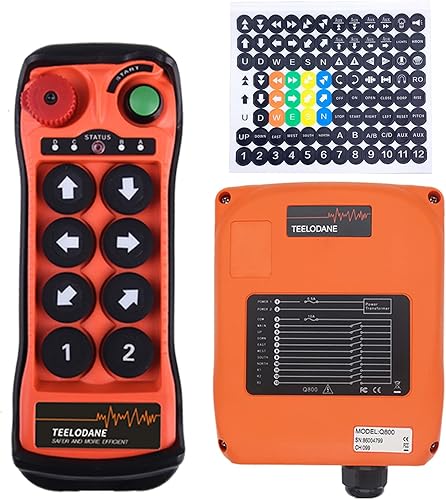Q800 Grúa inalámbrica industrial Kit de control remoto 8 botones 12v 24v elevador eléctrico elevador puente puente transmisor receptor con parada de
