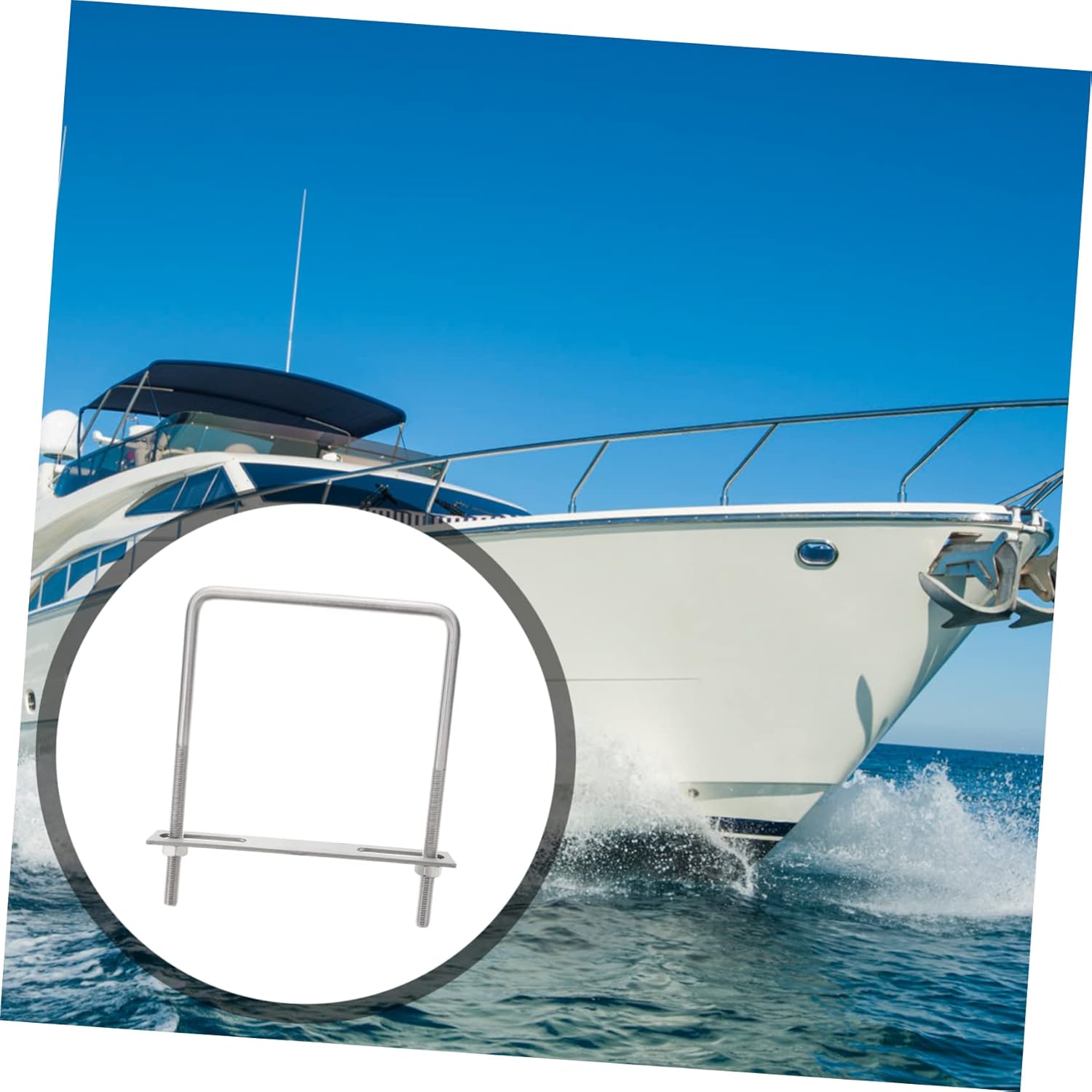 4Pcs Square U Bolts Stainless Steel U Shape Bolts for Boat Trailers Automotive Plumbing Applications High Hardness Fasteners