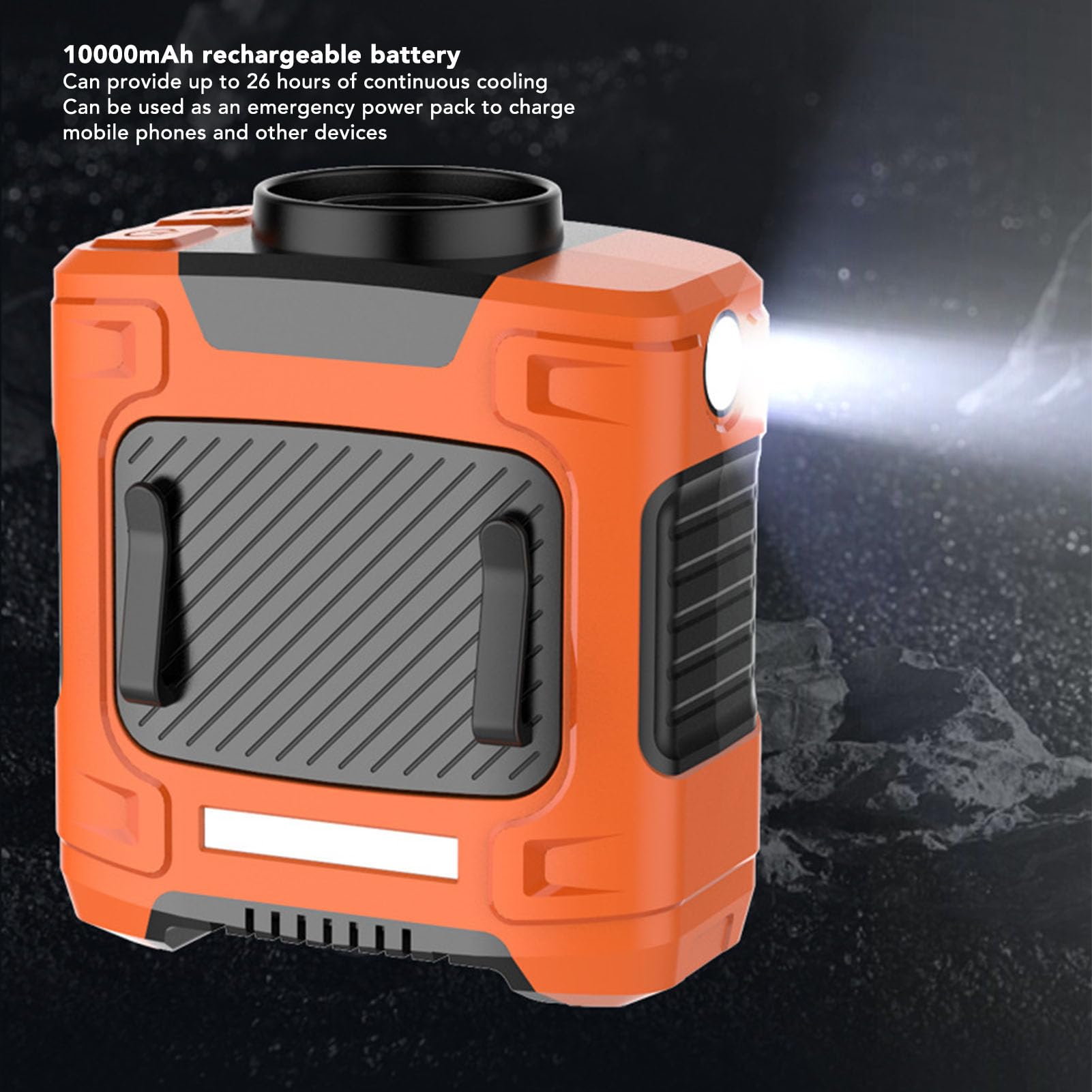 Ventilatore Vita, Ventilatore Portatile Personale 3 velocità 15500 Giri/min Forte Flusso d'Aria, 26 Ore di Lavoro, Batteria Ricaricabile 10000 mAh, Ventola di