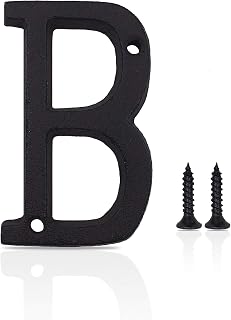 Modern House Numbers, Wrought Iron Home Address/Mailbox Number, DIY Hardwares, 3 Inches High(letter B)