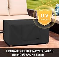 Vista 4 de NettyPro Funda rectangular para mesa auxiliar de patio, impermeable, para muebles de exterior, pequeña, rectangular, 36 x 22 x 18 pulgadas