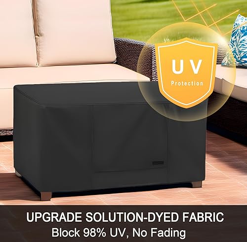 Miniatura 4 de NettyPro Funda rectangular para mesa auxiliar de patio, impermeable, para muebles de exterior, rectangular, 42 x 24 x 18 pulgadas, color negro